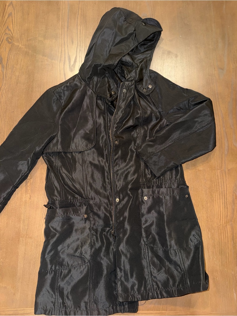 Women’s Black Hooded Lightweight Parka Jacket